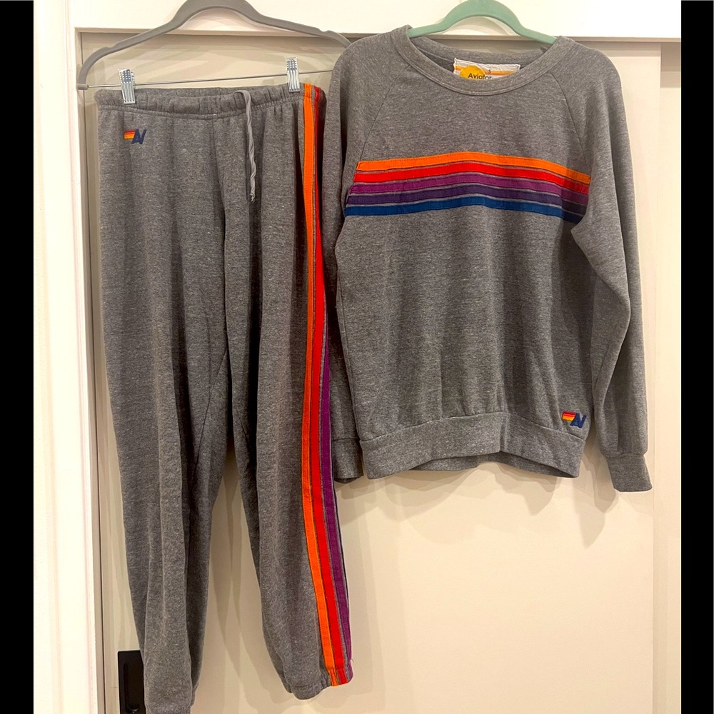 Aviator Nation gray size small sweatpants and sweatshirt